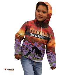 Personalised ANZAC Day Kid Hoodie Remembering the Animals of War LT19