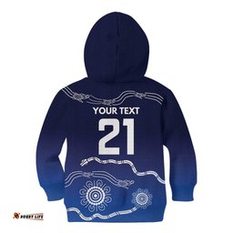 Custom Geelong Pride Kid Hoodie On the Road to Glory Indigenous Aboriginal LT9