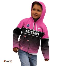 Custom New Zealand Women Cricket Kid Hoodie Pink Simple Style LT05