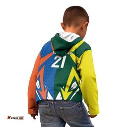 India vs Australia Custom Kid Hoodie Blue vs Gold Cricket Heritage LT9