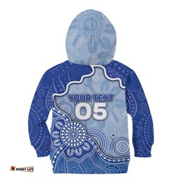 Custom Roos Football Kid Hoodie Aboriginal Dot Art Pattern DT05