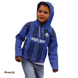 Custom Oceania Football NZ Auckland Kid Hoodie Maori Tribal Pattern LT9