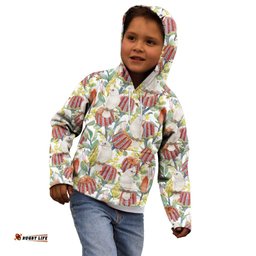Little Corella Australia Cockatoo Kid Hoodie Cacatua Sanguinea Banksia Seamless White LT14