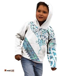 Kahui Whetu Paua shell Kowhaiwhai Taniko Personalised Kid Hoodie Manta Ray Shark-Turtle Maori Tribal Style LT9