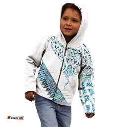 Kahui Whetu Paua shell Kowhaiwhai Taniko Personalised Kid Hoodie Manta Ray Shark-Turtle Maori Tribal Style LT9