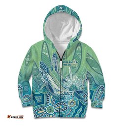 NAIDOC Week - 50 Years Deadly Torres Strait Kid Hoodie Pastel Waves LT7