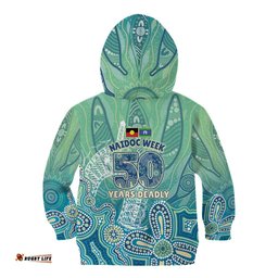 NAIDOC Week - 50 Years Deadly Torres Strait Kid Hoodie Pastel Waves LT7