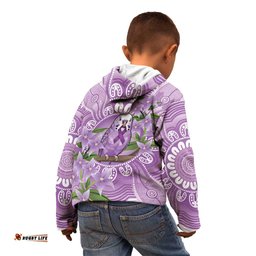 Epilepsy Awareness Budgerigar Australia Kid Hoodie Budgie Purple Ribbon Boronia Aboriginal LT14