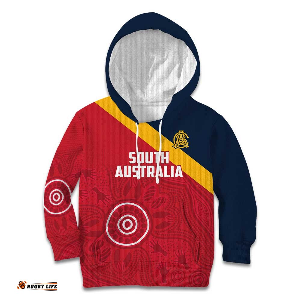 Custom South Australia Cricket Kid Hoodie Go Champions - Aboriginal Art LT14