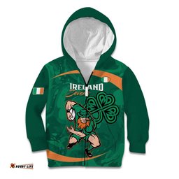 Custom Ireland Rugby Sevens Kid Hoodie Go Champions Irish Shamrock LT14