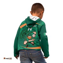 Custom Ireland Rugby Sevens Kid Hoodie Go Champions Irish Shamrock LT14