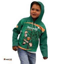 Custom Ireland Rugby Sevens Kid Hoodie Go Champions Irish Shamrock LT14