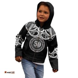 Kia Kaha Te Reo Maori New Zealand Kid Hoodie 50th Anniversary Ake Ake Ake LT14