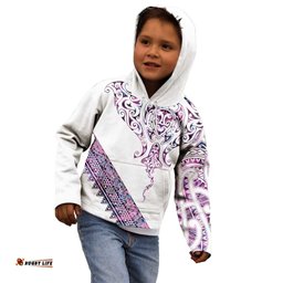 Mawhero Paua shell Kowhaiwhai Taniko Personalised Kid Hoodie Manta Ray Shark-Turtle Maori Tribal Style LT9