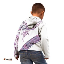 Mawhero Paua shell Kowhaiwhai Taniko Personalised Kid Hoodie Manta Ray Shark-Turtle Maori Tribal Style LT9