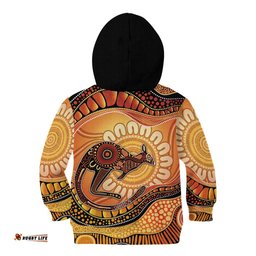 Indigenous Kangaroo Australia Kid Hoodie Australian Aboriginal Art Proud LT14