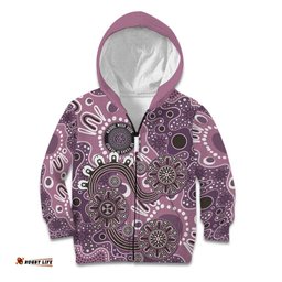 Personalised NAIDOC Week 50 Years Deadly Always Kid Hoodie Pink Aboriginal Artwork Dot Painting LT9