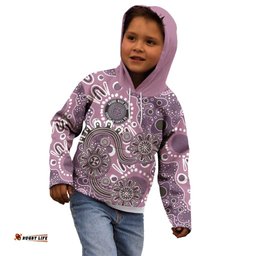Personalised NAIDOC Week 50 Years Deadly Always Kid Hoodie Pink Aboriginal Artwork Dot Painting LT9