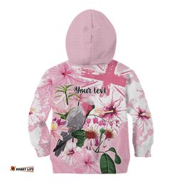 Personalised Australia Day Kid Hoodie Pink Parrot Bird Opal Art LT9