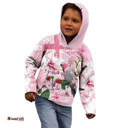 Personalised Australia Day Kid Hoodie Pink Parrot Bird Opal Art LT9