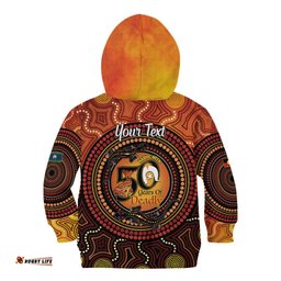 NAIDOC Week 2026 Personalised Kid Hoodie 50 Years of Deadly Lizard Kangaroo Aboriginal Art LT14