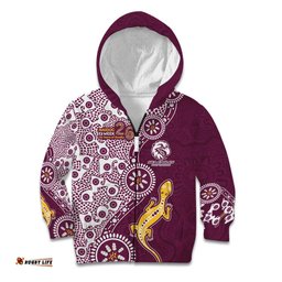 Manly Warringah Sea Eagles NAIDOC Week 2026 Kid Hoodie Aboriginal Lizard Dot Painting - 50 Years of Deadly TS04