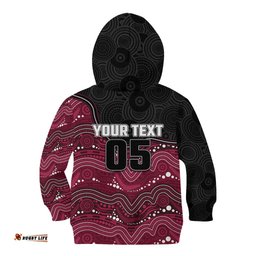 Custom Sea Eagles Kid Hoodie Bird Mascot With Aboriginal Indigenous DT05