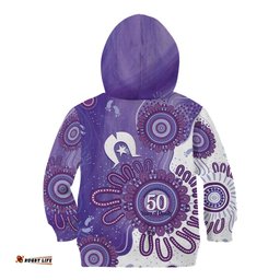 NAIDOC Week 2026 Kid Hoodie 50 Years Deadly Dhari Purple Aboriginal Art LT14