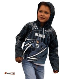 Custom Carlton Navy Kid Hoodie Captain With Aboriginal Art DT05