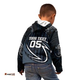 Custom Carlton Navy Kid Hoodie Captain With Aboriginal Art DT05