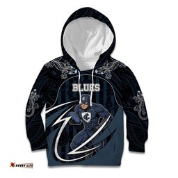 Custom Carlton Navy Kid Hoodie Captain With Aboriginal Art DT05