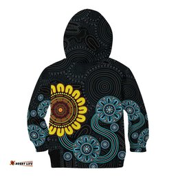 NAIDOC 50 Years of Deadly Kid Hoodie Sun Aboriginal Dot Art LT19