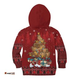 Funny Kiwi Bird Xmas Tree Kid Hoodie New Zealand Tribal Christmas Spirit LT9