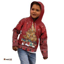 Funny Kiwi Bird Xmas Tree Kid Hoodie New Zealand Tribal Christmas Spirit LT9