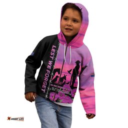 Personalised ANZAC War Animals Kid Hoodie Lest We Forget Memorial LT15