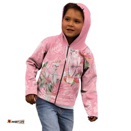 Personalised Galah Cockatoo Eucalyptus Flowers Kid Hoodie Australian Breast Cancer Spirit LT9