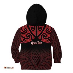 Personalised Keep Maori Wards New Zealand Kid Hoodie Stronger Together Aotearoa Taniko LT14