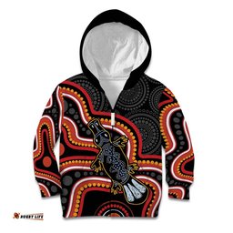 Indigenous Platypus Australia Kid Hoodie Australian Aboriginal Art Proud LT14