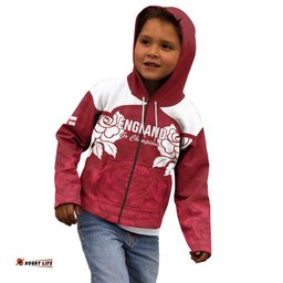 Custom England Rugby 2025 Kid Hoodie Go Champions Red Rose LT14