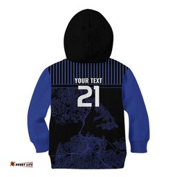 Custom Oceania Football NZ Auckland Kid Hoodie Minimal City Map Style LT9