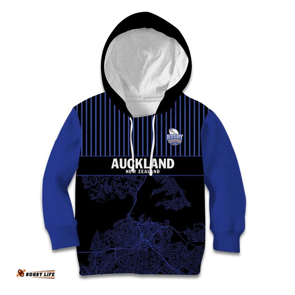 Custom Oceania Football NZ Auckland Kid Hoodie Minimal City Map Style LT9