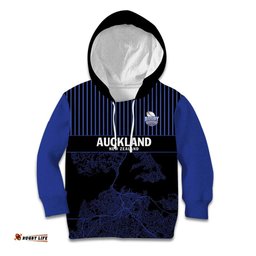 Custom Oceania Football NZ Auckland Kid Hoodie Minimal City Map Style LT9