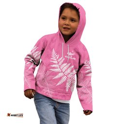 New Zealand Lawn Bowls Breast Cancer Personalized Kid Hoodie Wrap-Around Silver Fern LT7