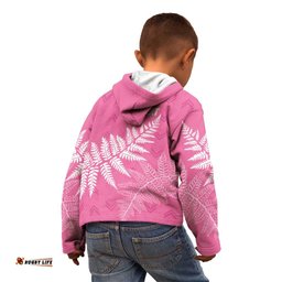 New Zealand Lawn Bowls Breast Cancer Personalized Kid Hoodie Wrap-Around Silver Fern LT7