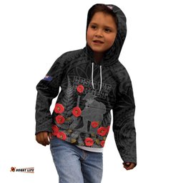 Personalised New Zealand ANZAC Day Kid Hoodie Lest We Forget Soldier Memorial LT15