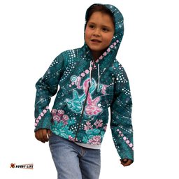 Personalised Hereditary Cancer Awareness Kid Hoodie Hope Ribbon With Aussie Teal Duncan Coral DT05