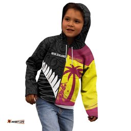 New Zealand and West Indies Cricket Custom Kid Hoodie Black Cap Windies Together LT14