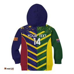 Custom Sri Lanka And Australia Cricket Kid Hoodie 2025 The Lions Baggy Greens Together LT14