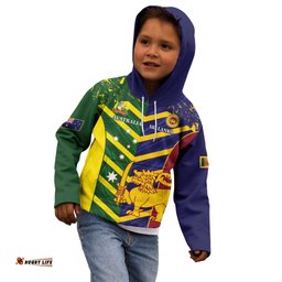 Custom Sri Lanka And Australia Cricket Kid Hoodie 2025 The Lions Baggy Greens Together LT14