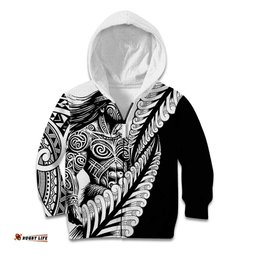 Koru Fern New Zealand Maori Tribal Warrior Kid Hoodie LT9